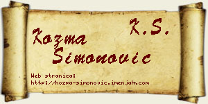 Kozma Simonović vizit kartica